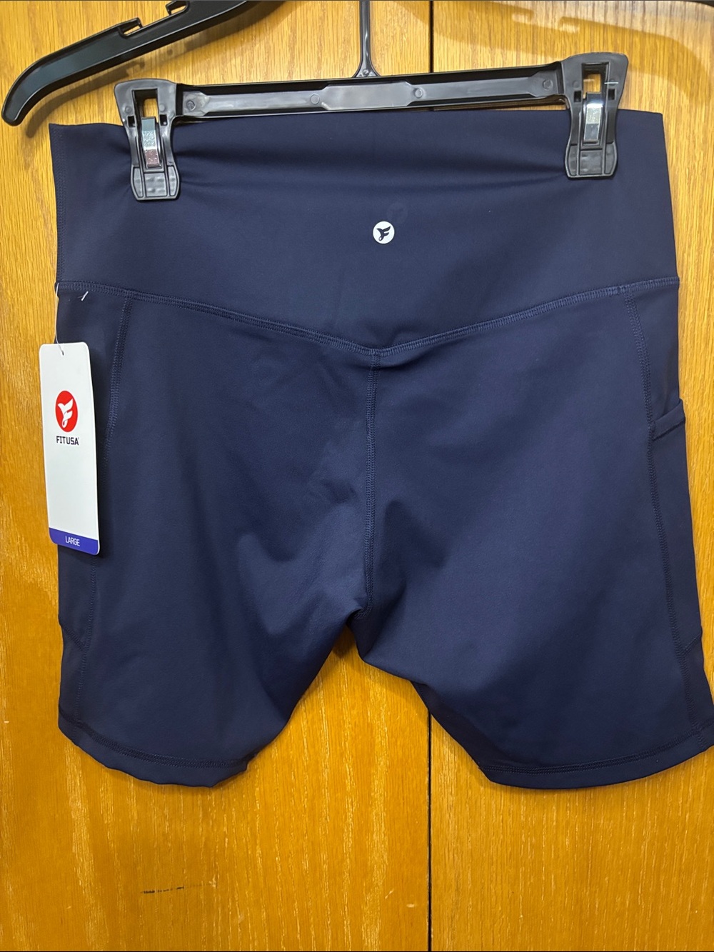 Navy High-Rise Bike Shorts with Pocket